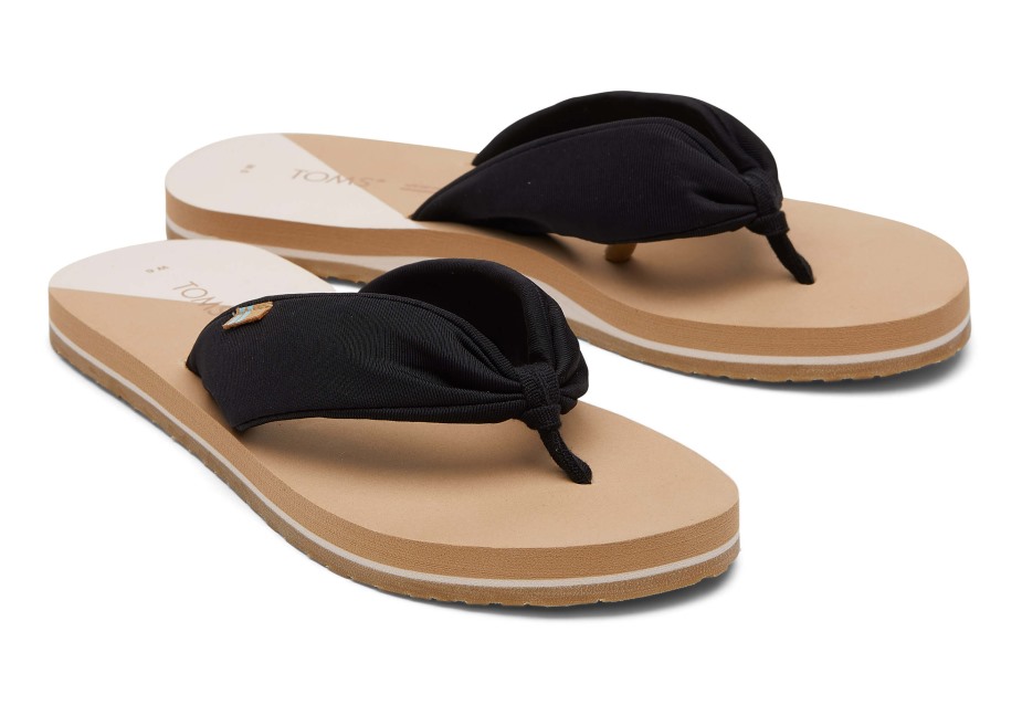 Toms Piper Parmak Arası Terlik Siyah