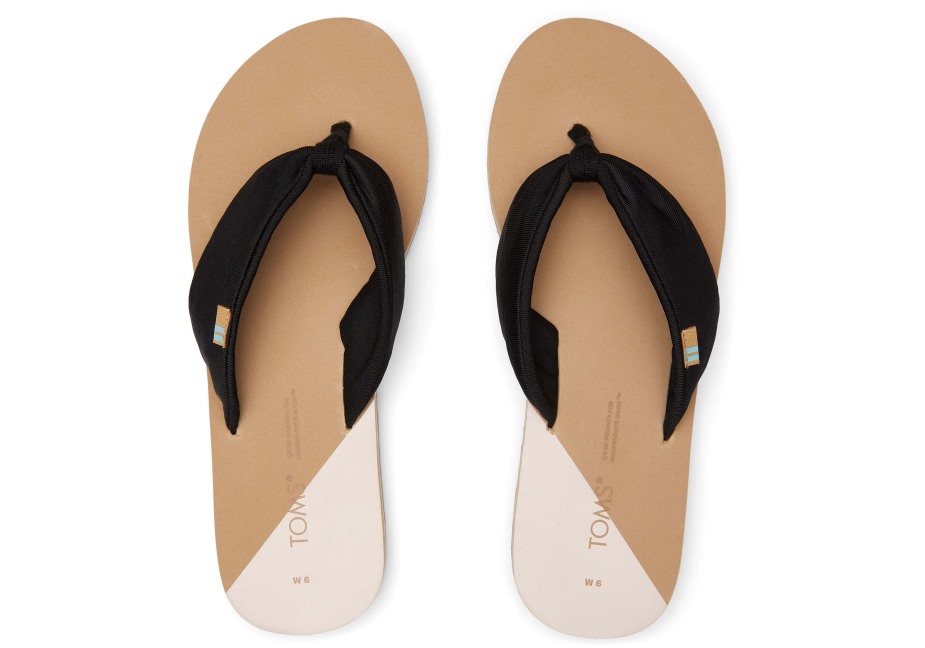 Toms Piper Parmak Arası Terlik Siyah
