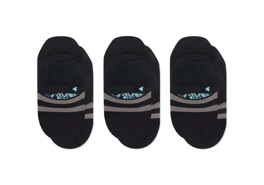 Toms Ultimate No Show çorap Siyah 3'lü Paket Siyah çizgili