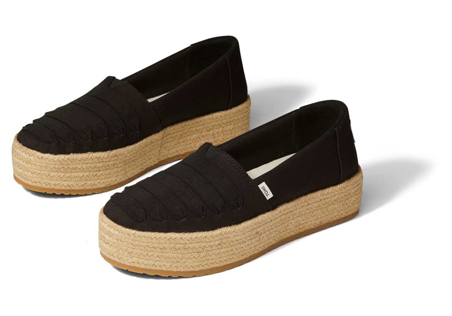 Toms Valencia Platform Espadril Siyah