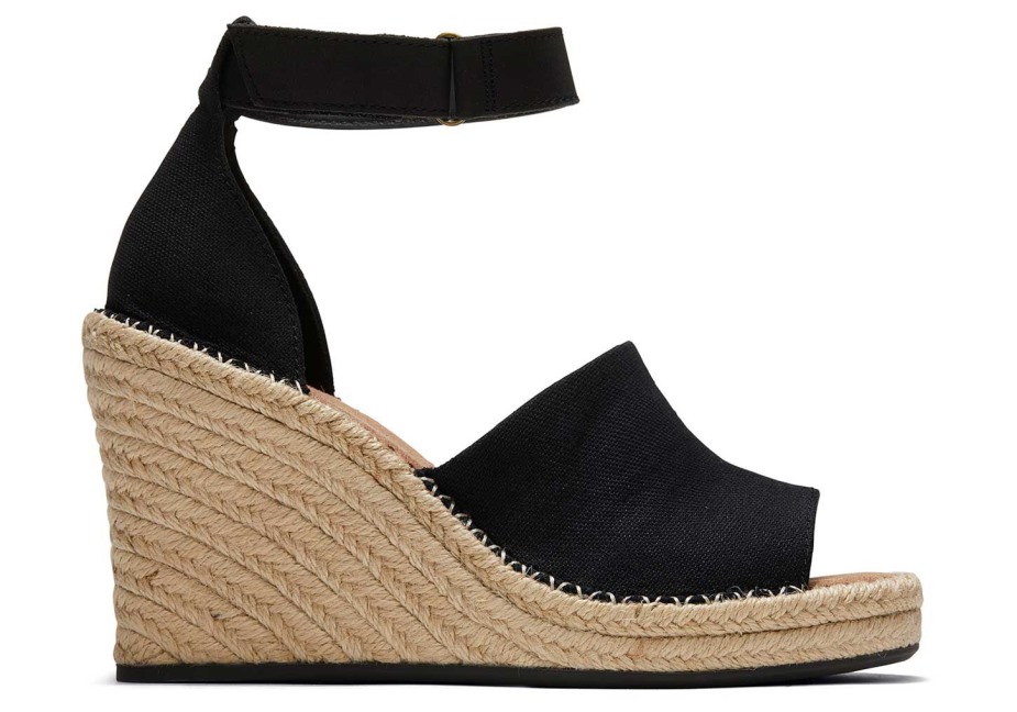 Toms Marisol Dolgu Topuk Siyah