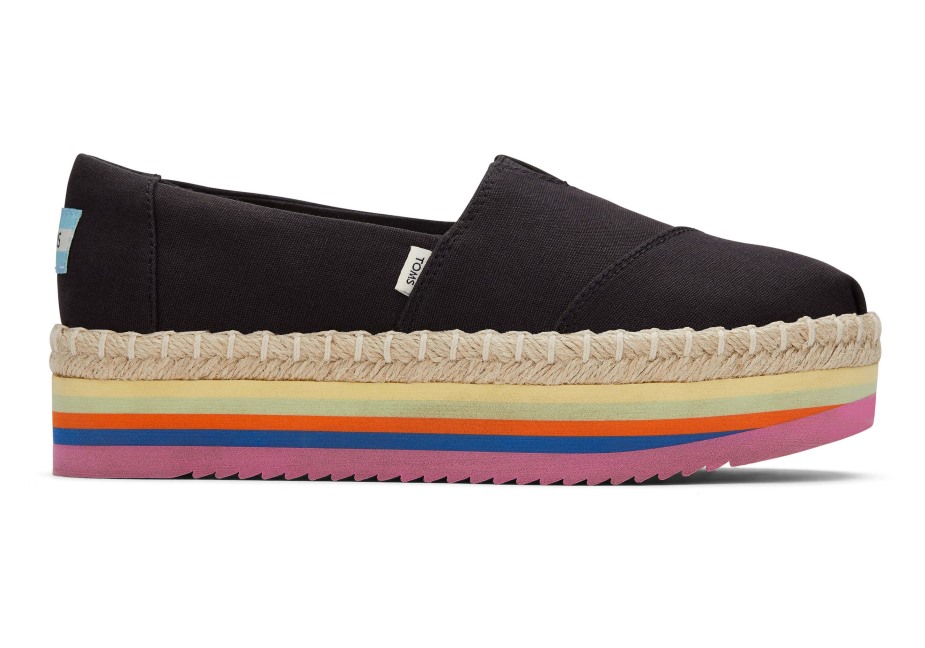 Toms Alpargata Yüksek Platform Siyah