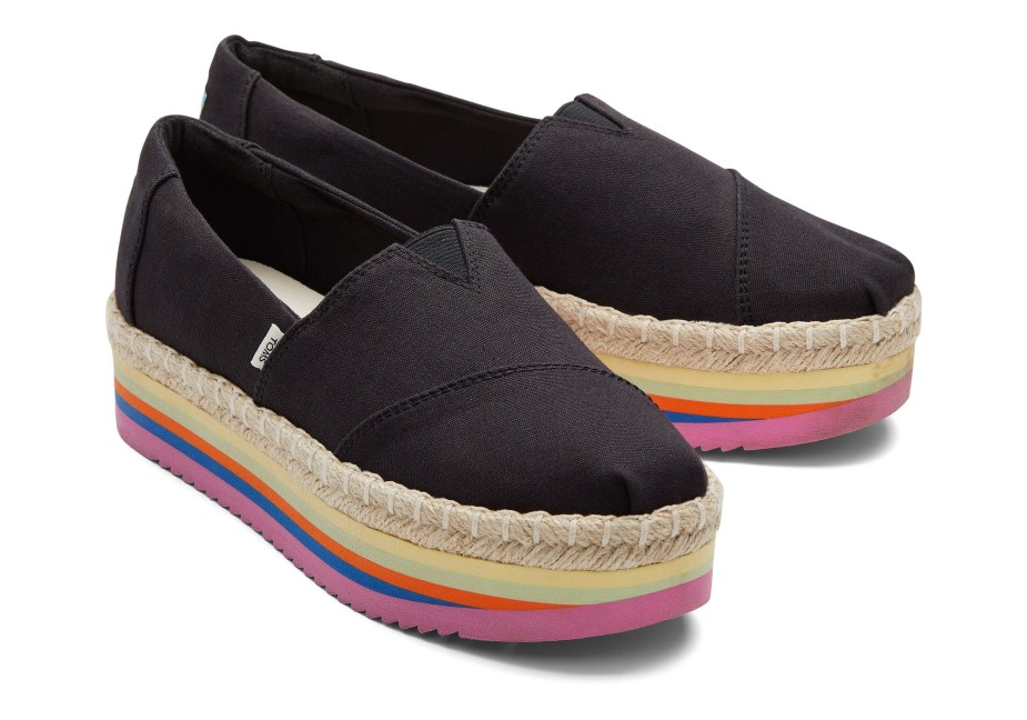 Toms Alpargata Yüksek Platform Siyah