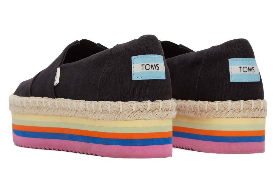 Toms Alpargata Yüksek Platform Siyah