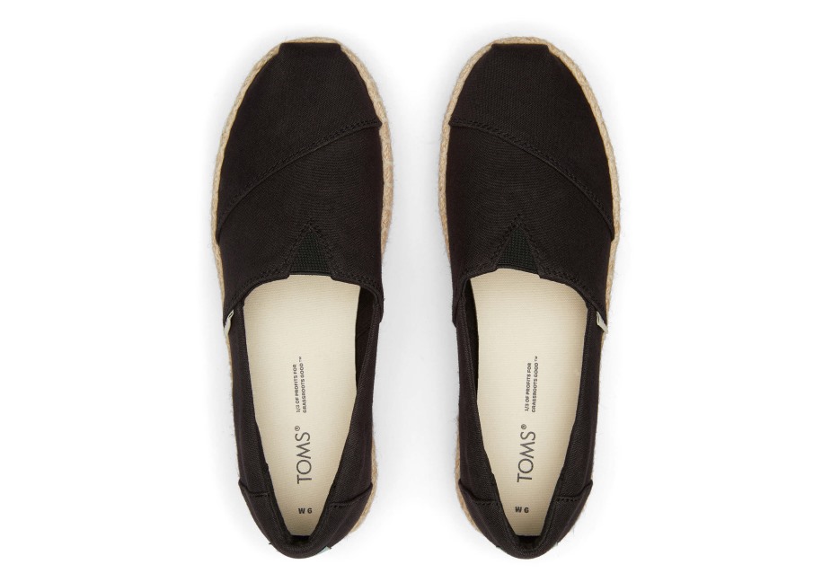 Toms Alpargata Yüksek Platform Siyah