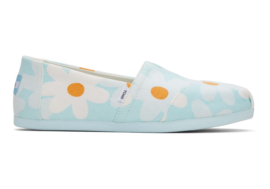 Toms Alpargata Retro çiçek Yumuşak Mavi