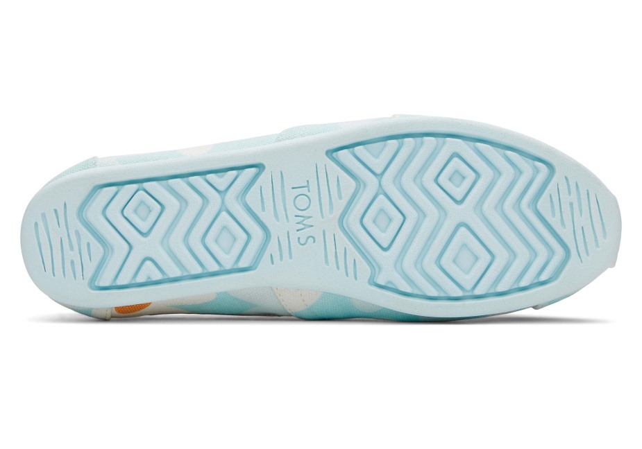 Toms Alpargata Retro çiçek Yumuşak Mavi