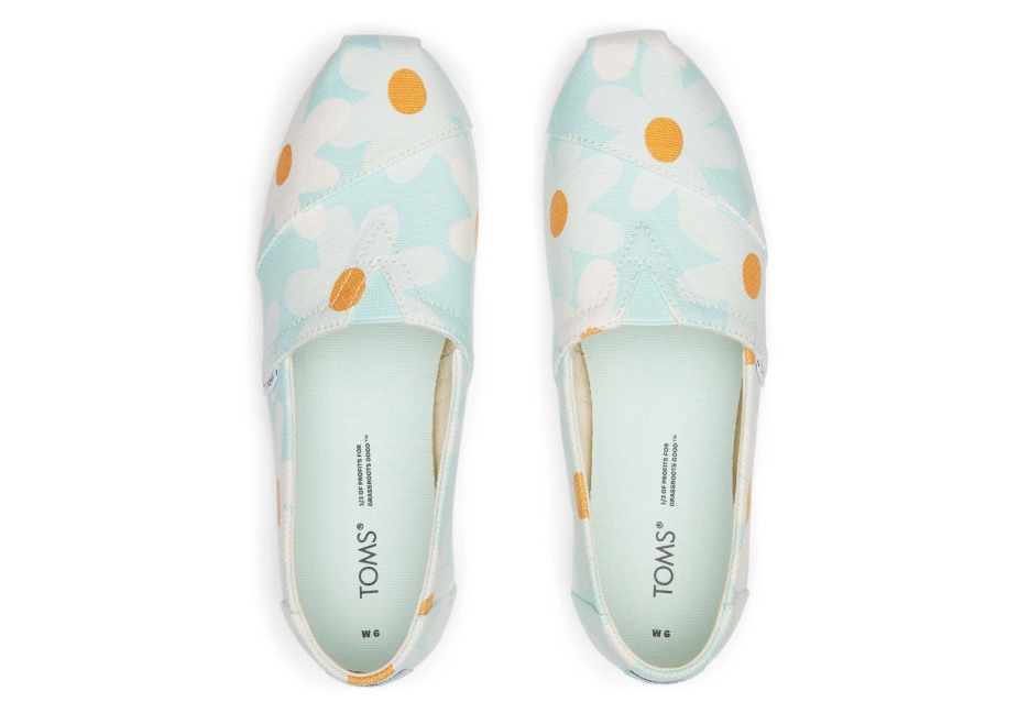Toms Alpargata Retro çiçek Yumuşak Mavi