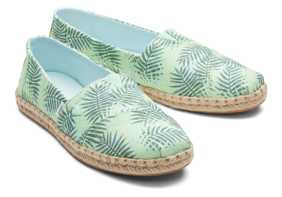 Toms Espadrille Alpargata Yeşil Palmiye