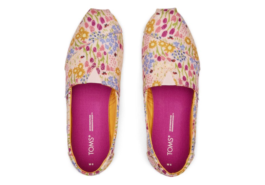 Toms Alpargata Kapitone çiçek Pembe çiçek