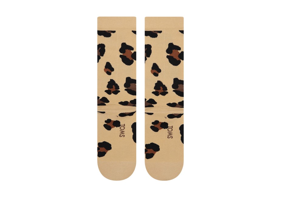 Toms Hafif Yastıklı Mürettebat çorabı Leopar Bej Leopar