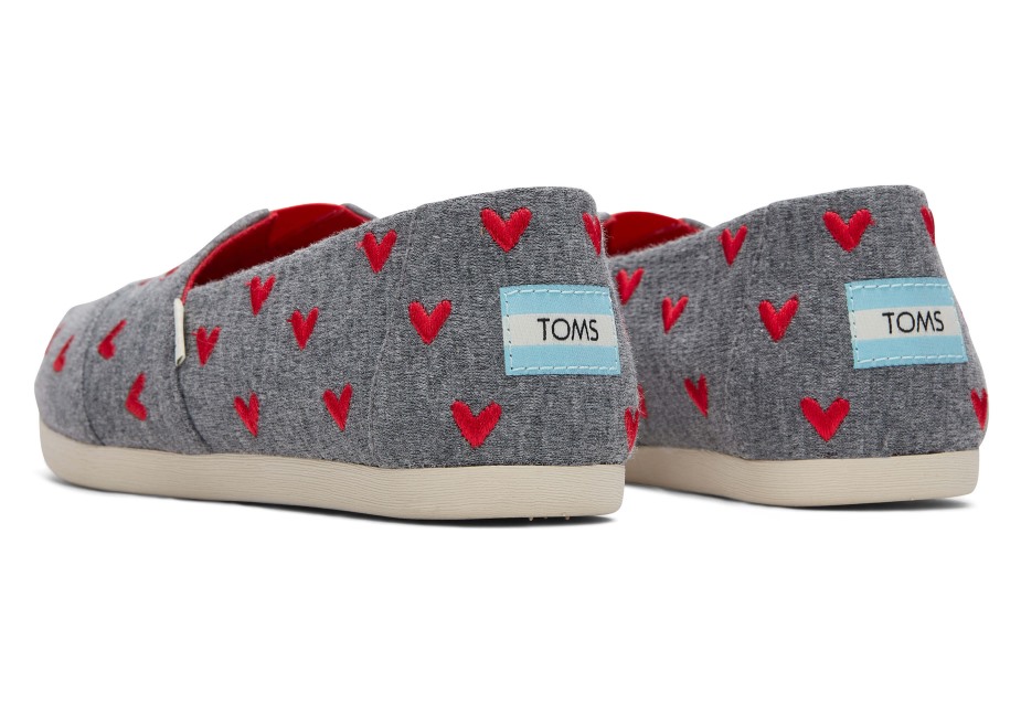 Toms Kalpler Alpargata çiseleyen Gri Kalpler