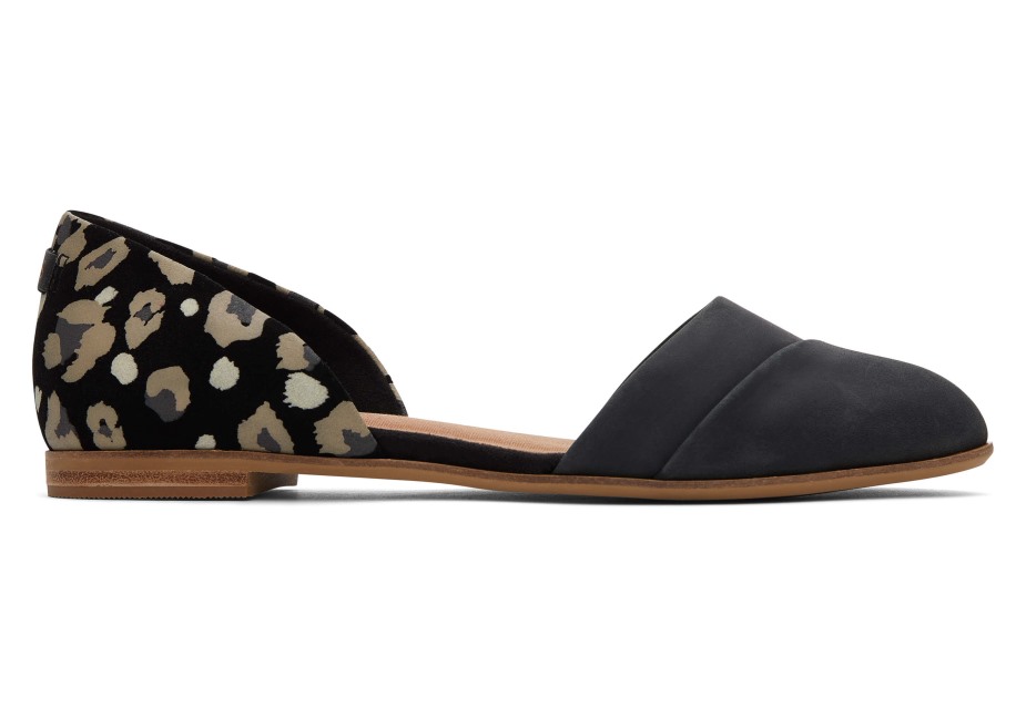 Toms Jutti D'orsay Düz Siyah Leopar