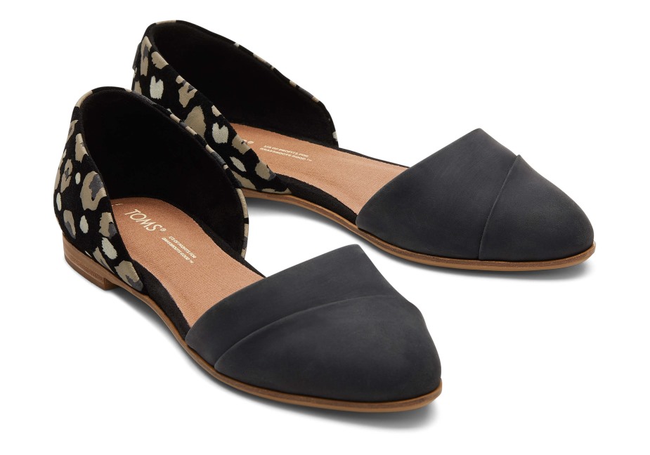 Toms Jutti D'orsay Düz Siyah Leopar