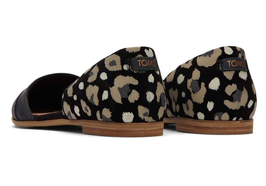 Toms Jutti D'orsay Düz Siyah Leopar