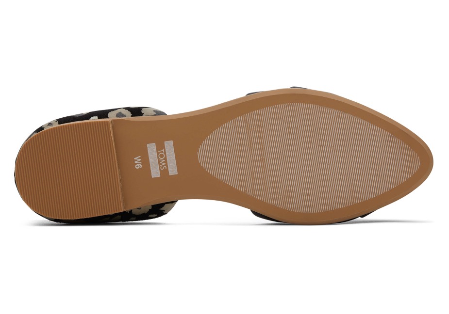 Toms Jutti D'orsay Düz Siyah Leopar