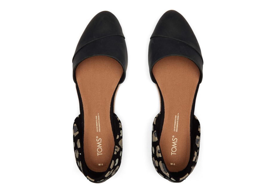 Toms Jutti D'orsay Düz Siyah Leopar