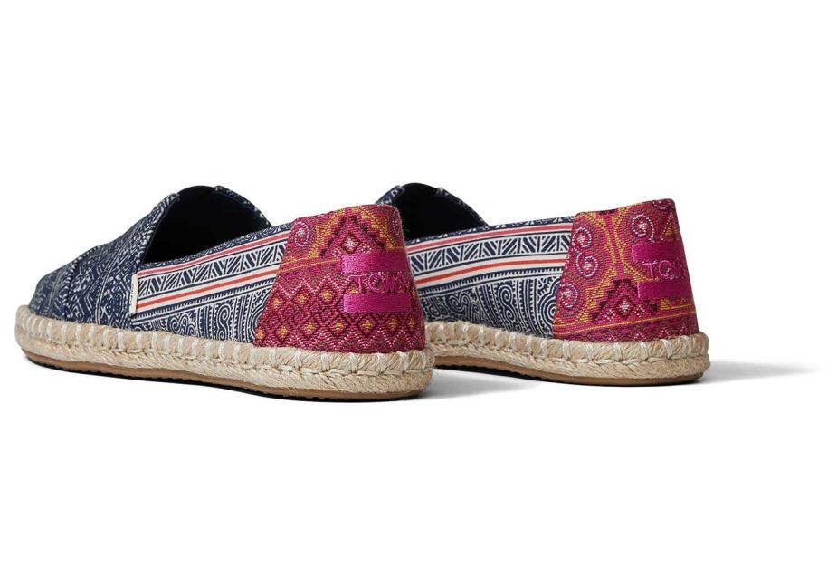 Toms Hmong çivit çiçekli Ip Espadrille çivit