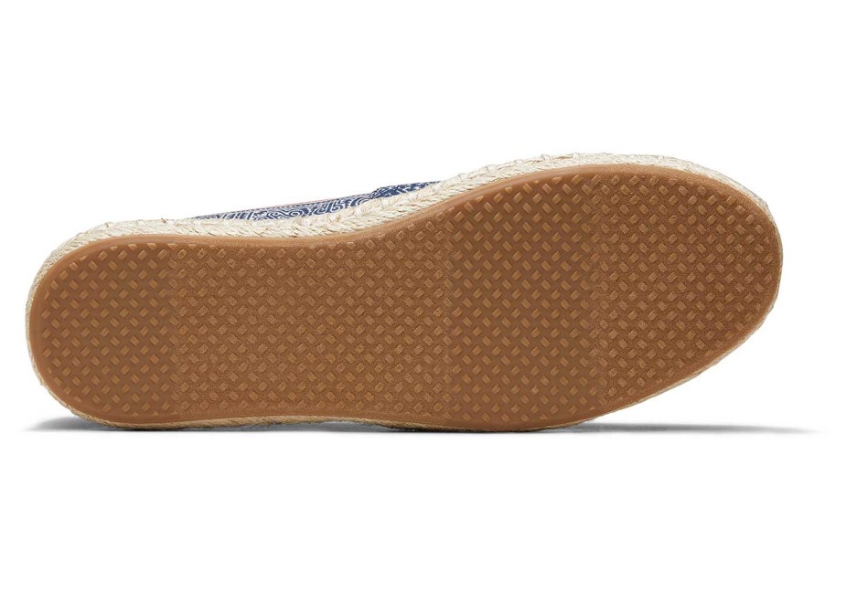 Toms Hmong çivit çiçekli Ip Espadrille çivit