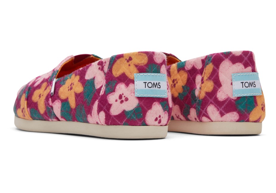 Toms Alpargata Kapitone çiçek Fuşya çiçek Açar