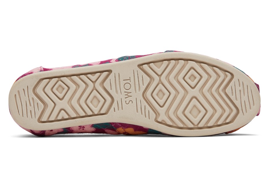 Toms Alpargata Kapitone çiçek Fuşya çiçek Açar
