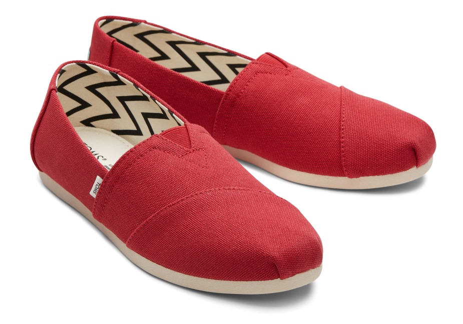 Toms Alpargata Geri Dönüştürülmüş Pamuk Kanvas Kırmızı