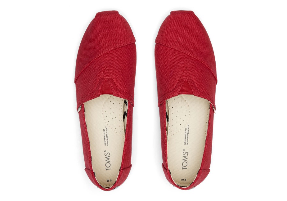 Toms Alpargata Geri Dönüştürülmüş Pamuk Kanvas Kırmızı