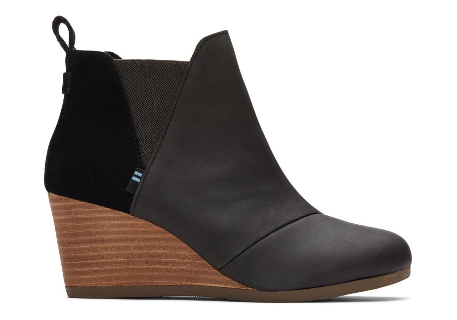 Toms Kelsey Patik Siyah Deri