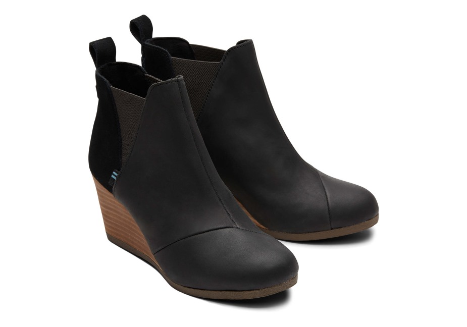 Toms Kelsey Patik Siyah Deri