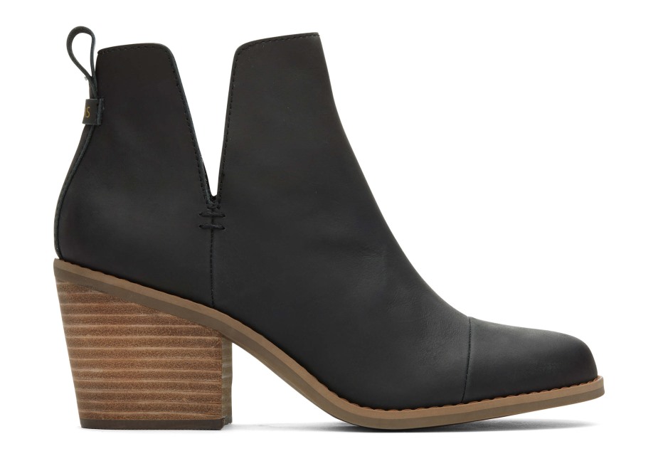 Toms Ever Cutout Patik Siyah Deri