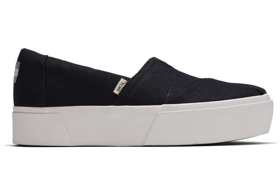 Toms Alpargata Boardwalk Siyah üzerine Kayma