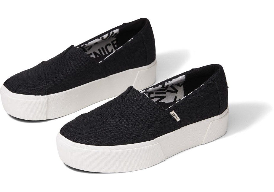 Toms Alpargata Boardwalk Siyah üzerine Kayma