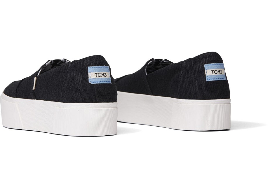 Toms Alpargata Boardwalk Siyah üzerine Kayma