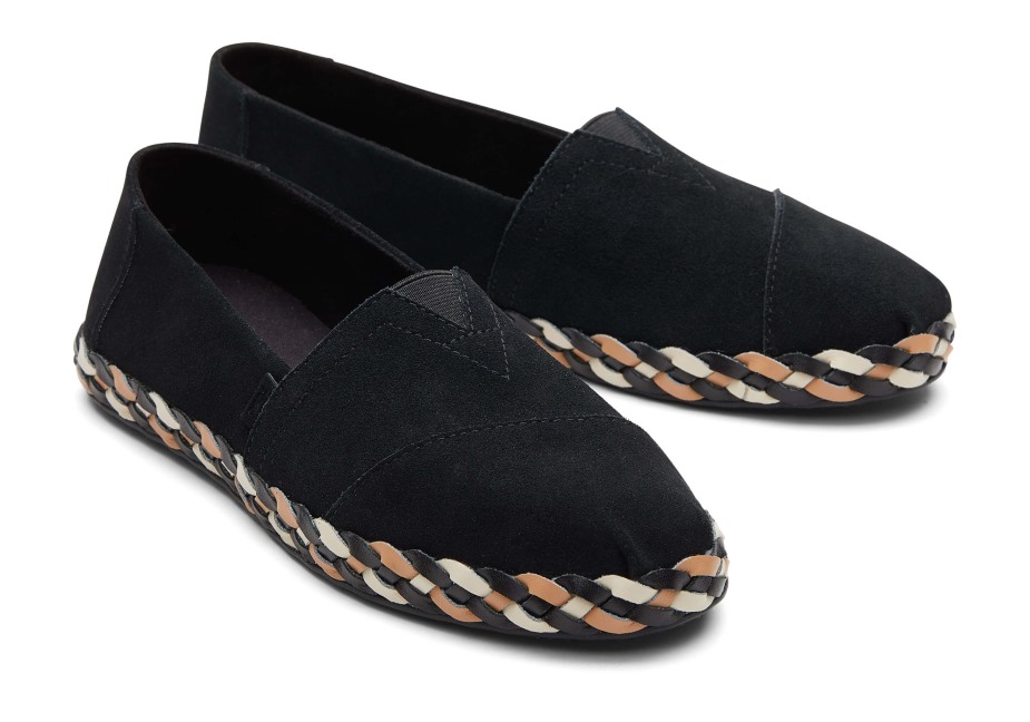 Toms Alpargata Deri şal Siyah Süet