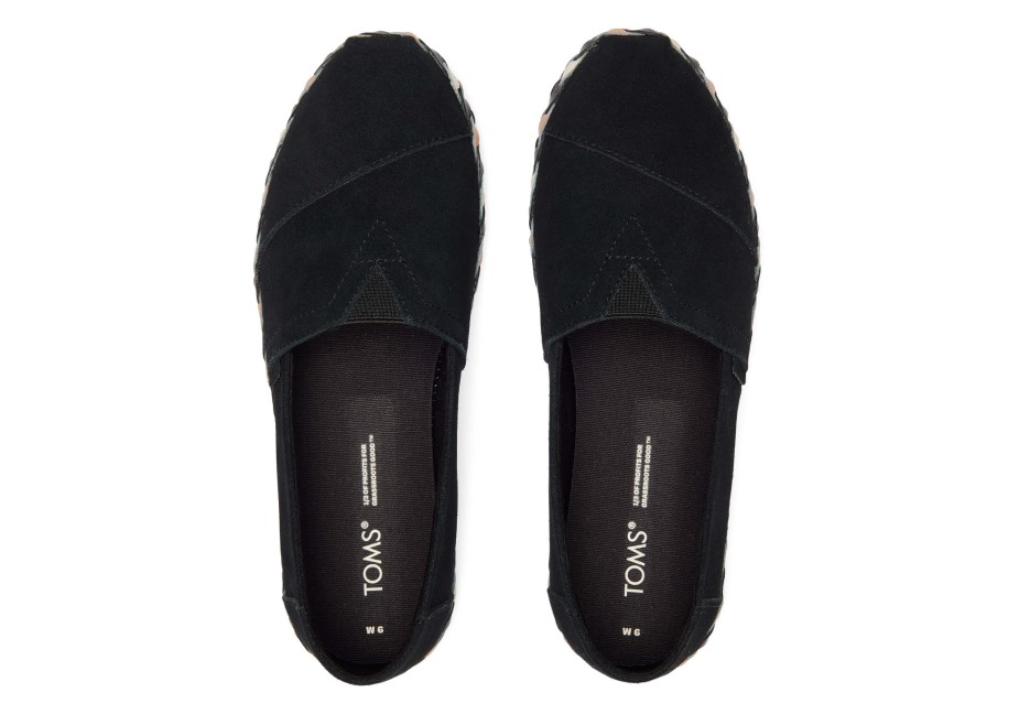 Toms Alpargata Deri şal Siyah Süet