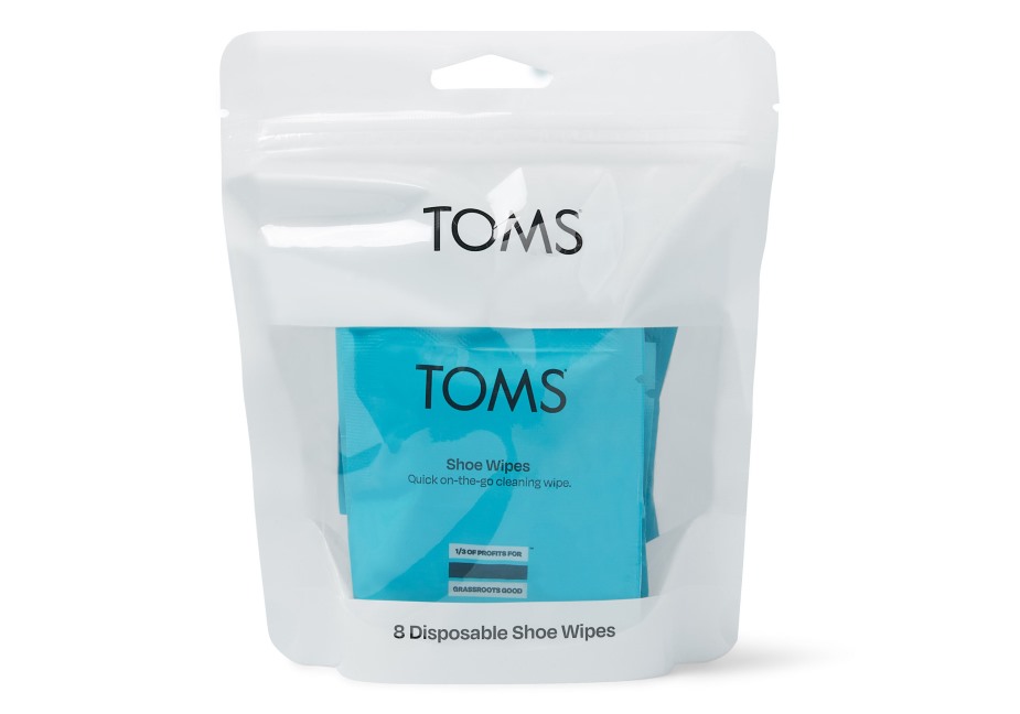 Toms Toms Ayakkabı Temizleme Mendili 8'li Paket Beyaz