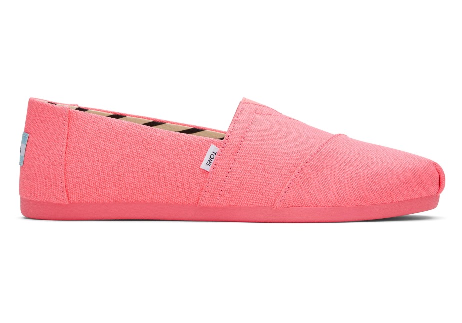 Toms Alpargata Neon Pembe Geri Dönüştürülmüş Pamuk Kanvas Neon Pembe