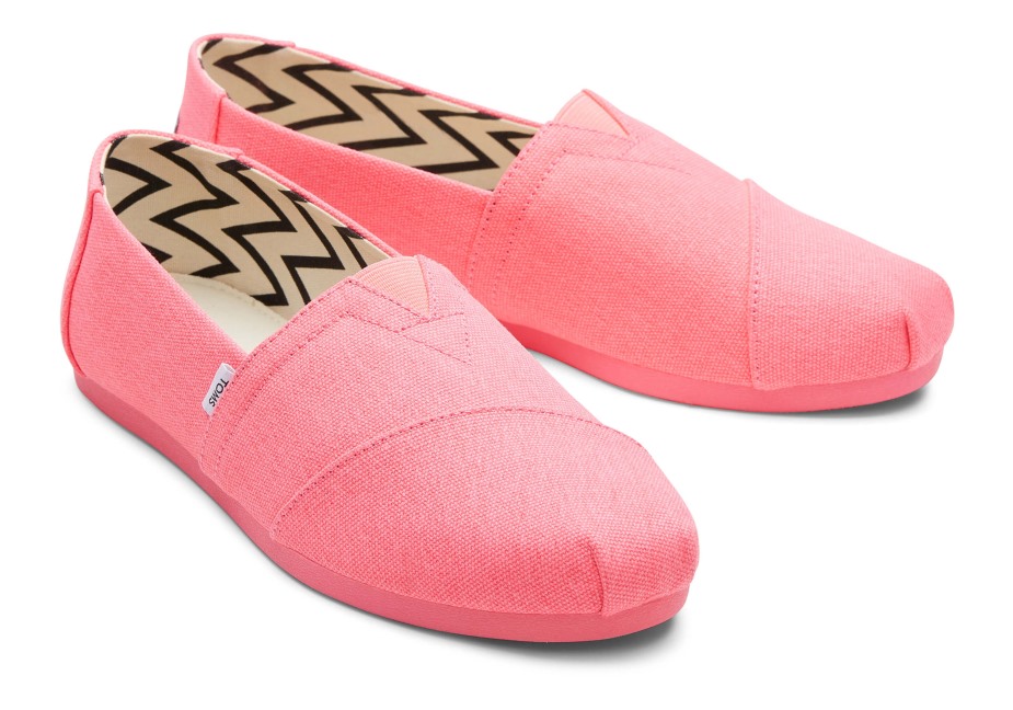 Toms Alpargata Neon Pembe Geri Dönüştürülmüş Pamuk Kanvas Neon Pembe