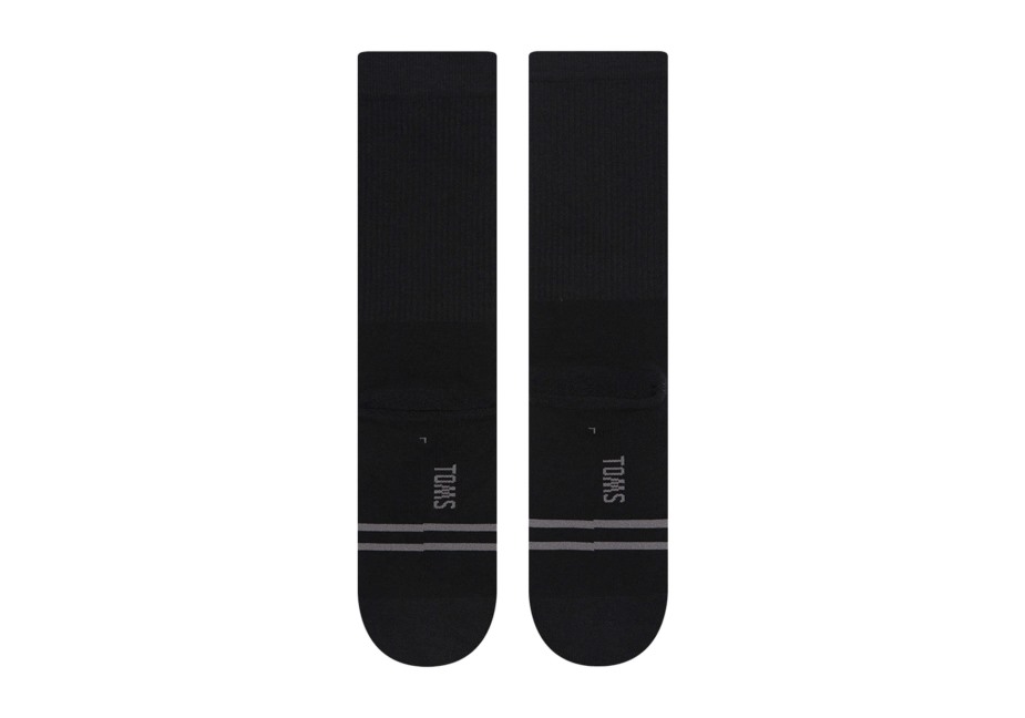 Toms Hafif Yastıklı Mürettebat çorabı Siyah Siyah şerit