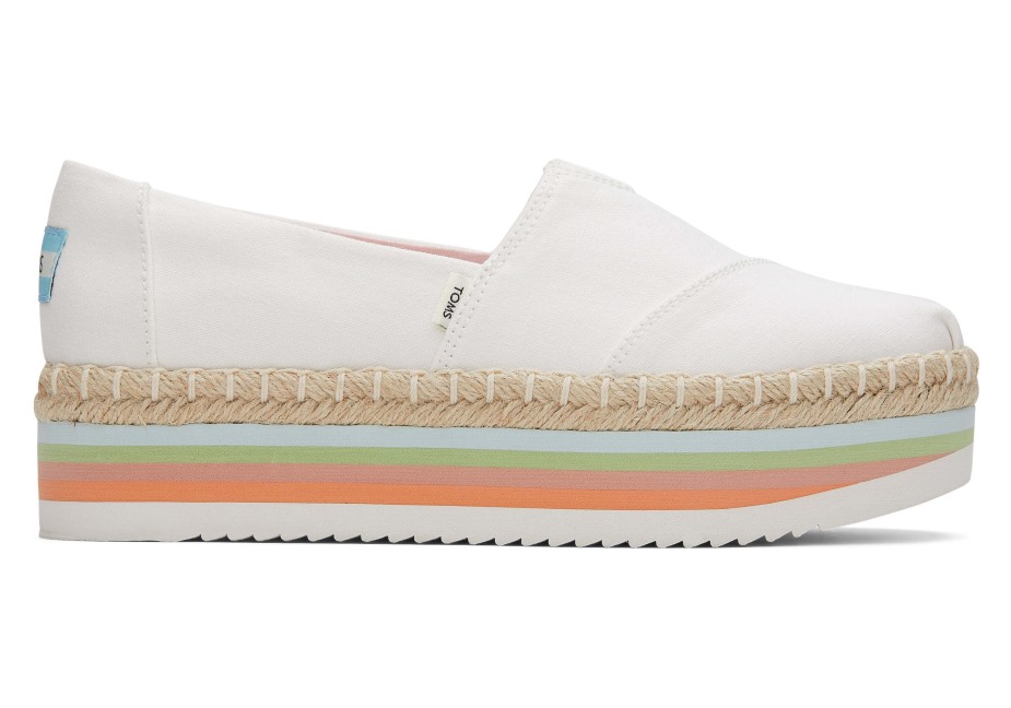 Toms Alpargata Yüksek Platform Beyaz