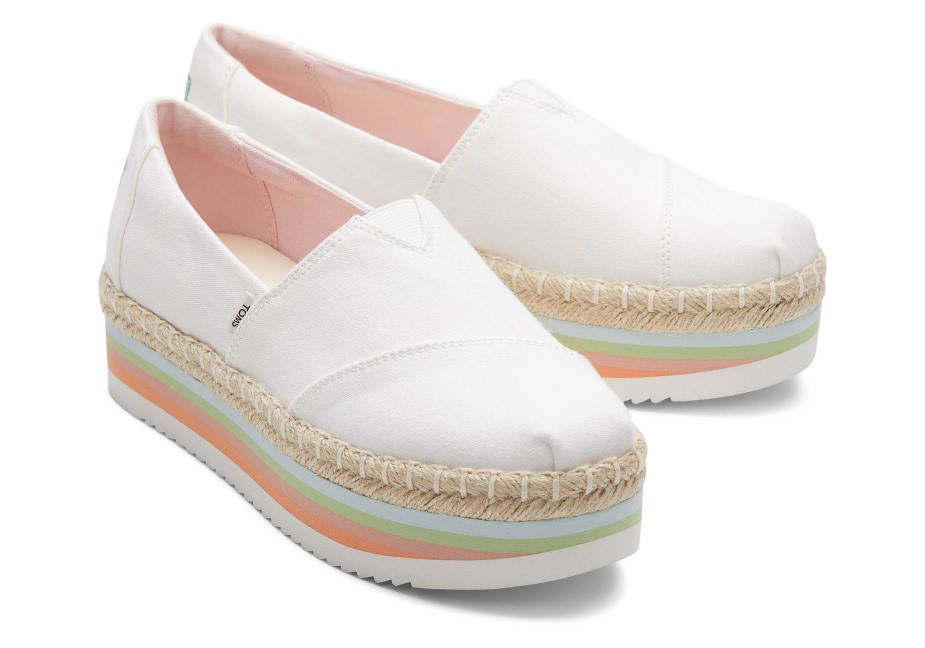 Toms Alpargata Yüksek Platform Beyaz