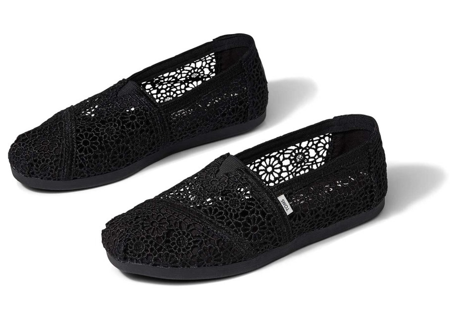 Toms Alpargata Fas Tığ Işi Siyah