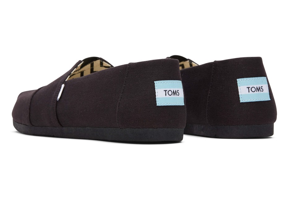 Alpargata Geri Dönüştürülmüş Toms Pamuk Kanvas Siyah