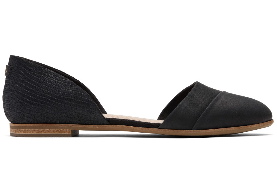 Toms Jutti D'orsay Düz Siyah Kertenkele