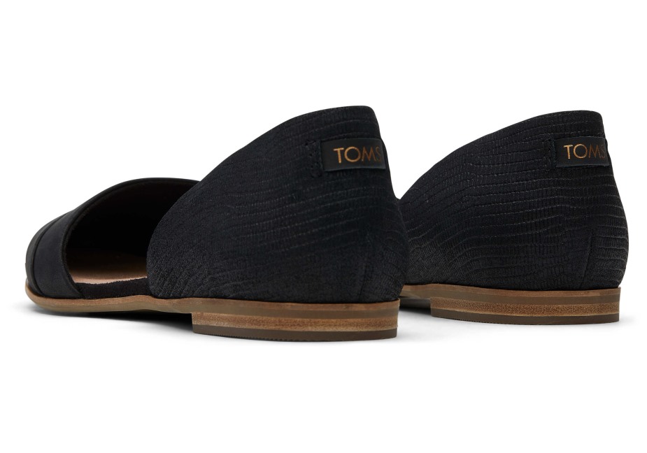 Toms Jutti D'orsay Düz Siyah Kertenkele