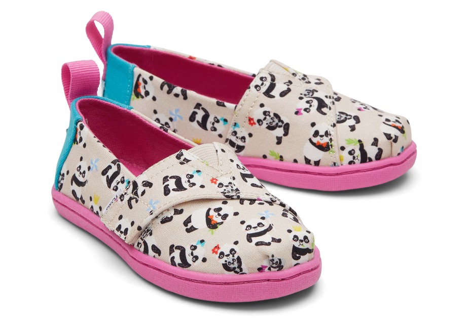Toms Minik Alpargata Panda Partisi Doğal Huş Ağacı