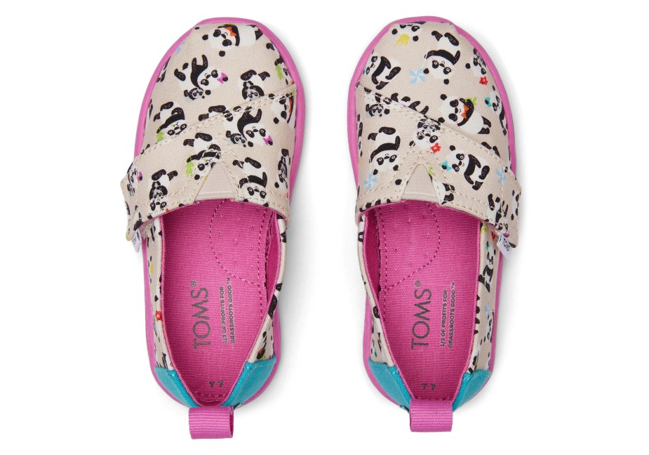 Toms Minik Alpargata Panda Partisi Doğal Huş Ağacı