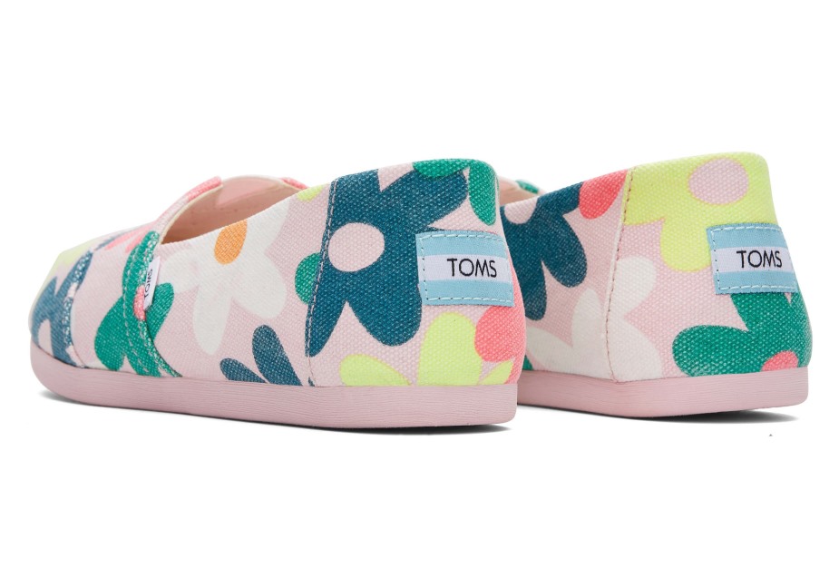 Toms Alpargata Retro çiçek Kireçli Pembe