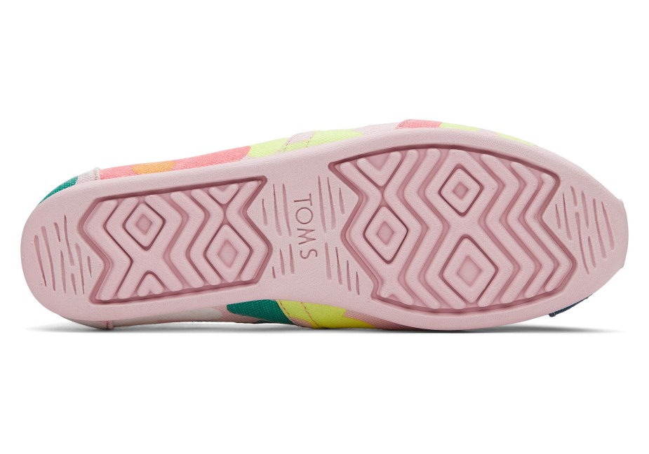 Toms Alpargata Retro çiçek Kireçli Pembe