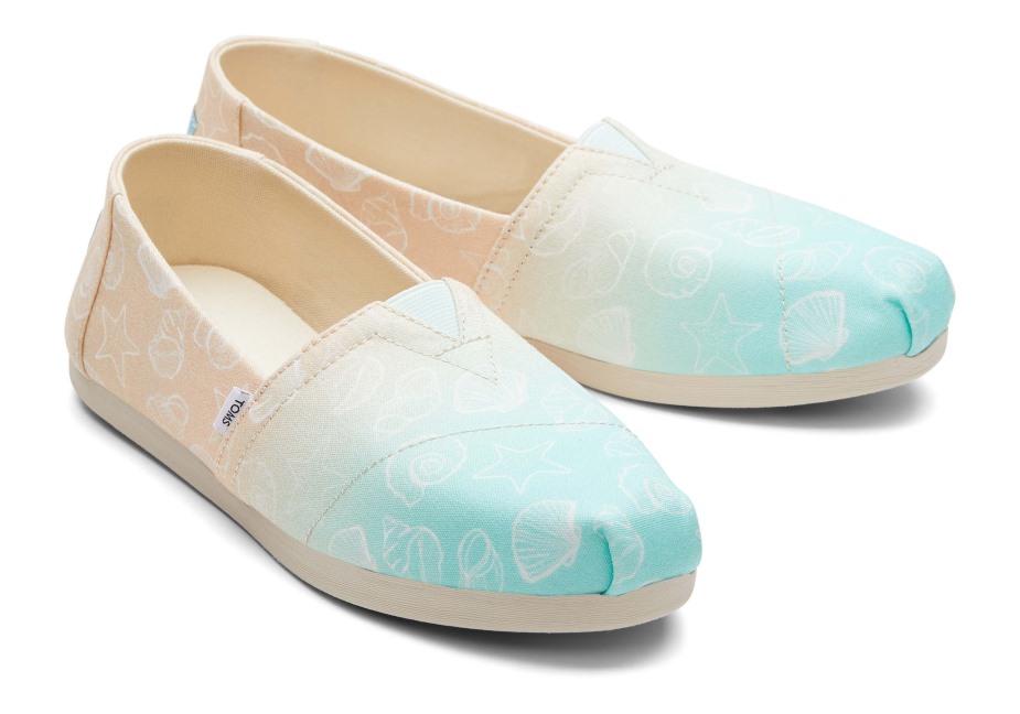 Toms çoklu Ombre Espadril Deniz Kabuğu Deniz Mavisi Ombre